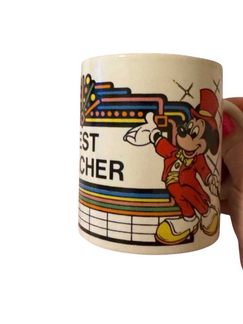 Vintage Mickey Mouse "Best Teacher " Mug